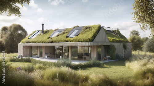 Living in Harmony with Nature: Sustainable Home Design - AI generated