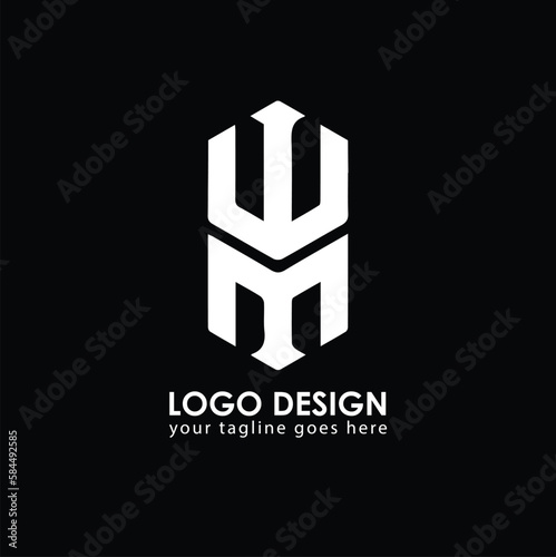 WM MW Logo Design, Creative Minimal Letter MW WM Monogram