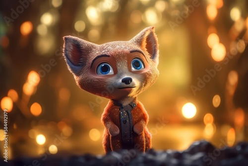Fox In An Enchanting Backwoods At Sunset Generative AI © Johnathan