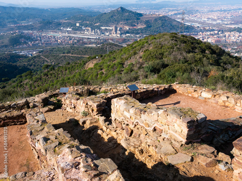 Puig Castellar - Iberian ancient settlement located in Spain on top of the Turo del Poyo mountain. Santa Coloma de Gramenet, province of Barcelona photo