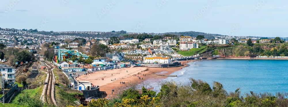 Goodrington Beach and Goodrington Promenade, Paignton, Devon, England, Europe