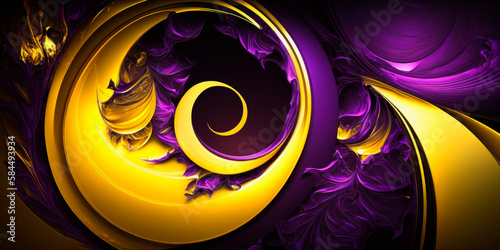 abstract background with glowing  yellowcircles photo