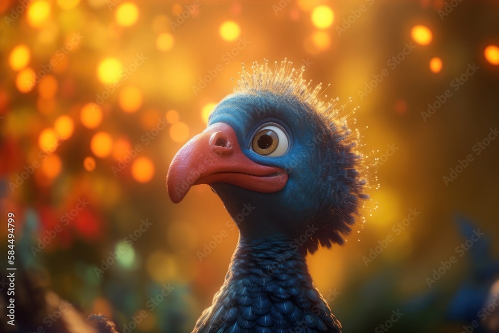 Obraz premium Turkey In A Marvelous Thicket At Sunset Generative AI