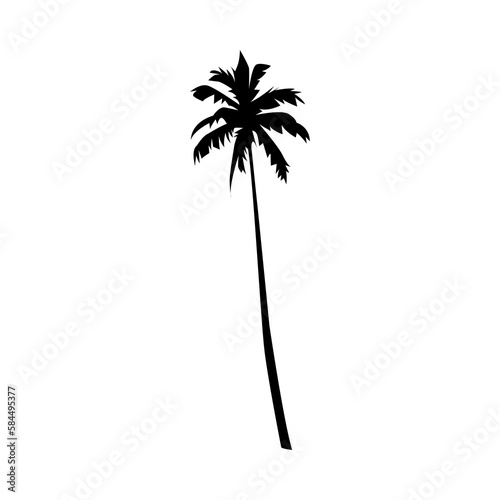 silhouette of a coconut tree. concept of environment  nature  plant  beach. suitable for print  poster  sticker  and for other designs. vector illustration.