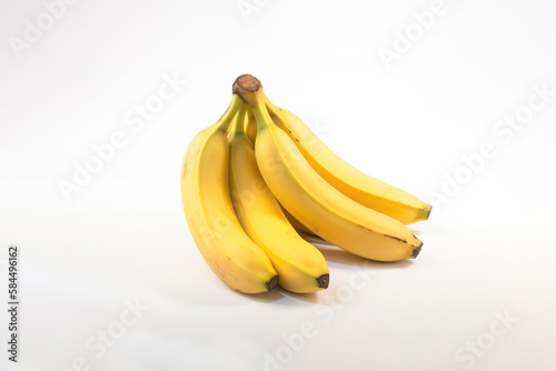 Ripe bananas bunch isolated on white background. Created with Generative AI Technology