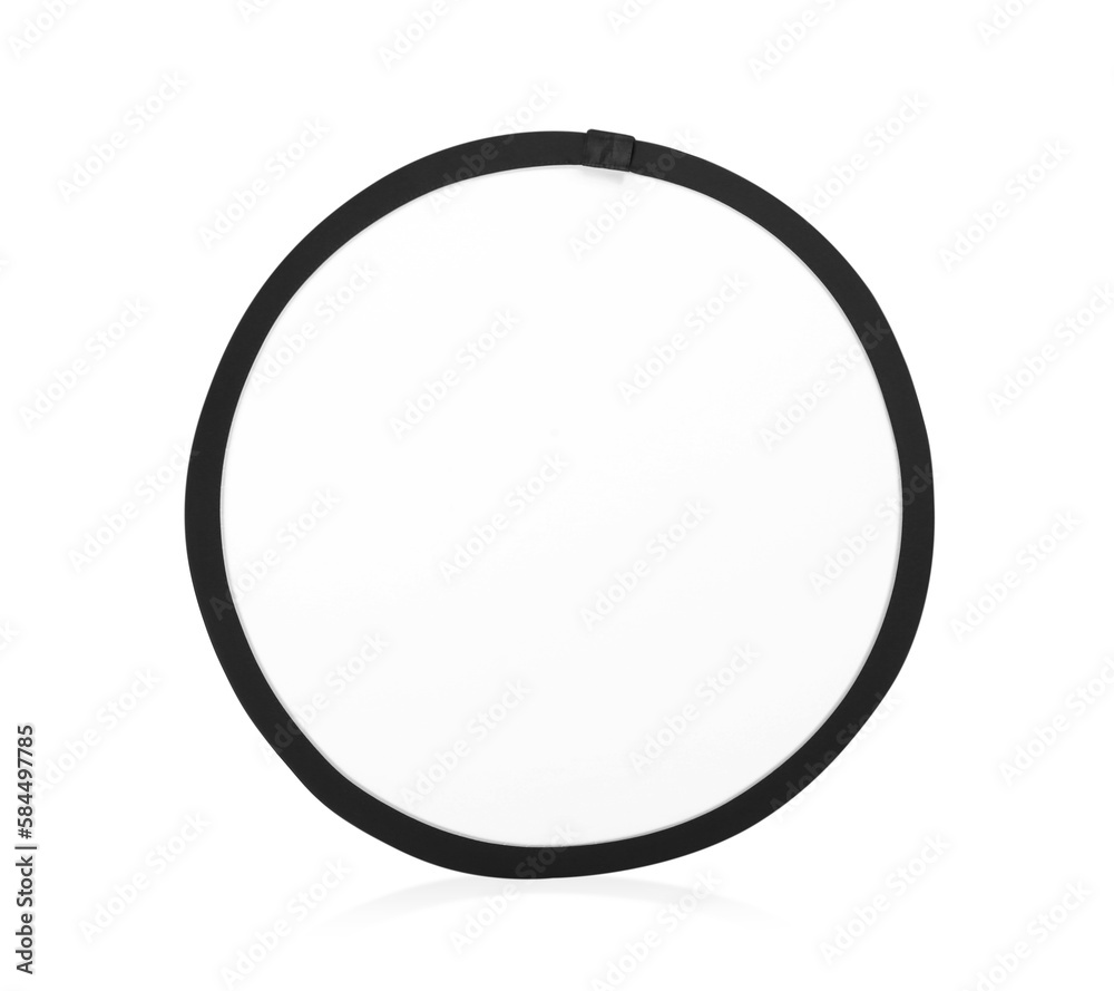 Studio reflector isolated on white. Professional photographer's equipment