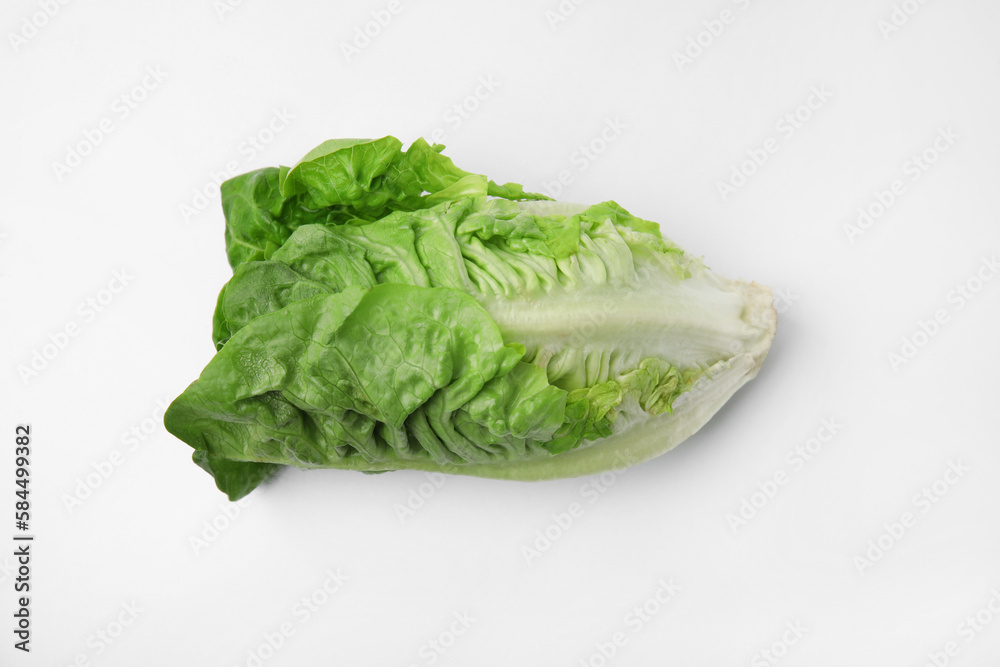 Fresh green romaine lettuce isolated on white, top view Fresh green romaine lettuce isolated on white, top view