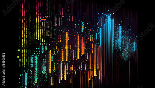 Vibrant RGB Neon Matrix Code Wallpaper - Futuristic Data Flow and Technology Background © MAJGraphics
