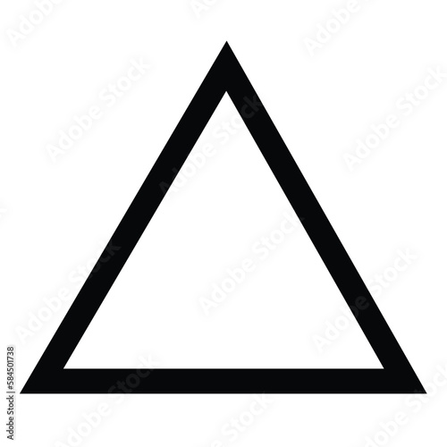 Triangle or pyramid top line art vector icon for apps and websites