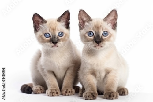 two kittens on white