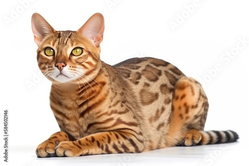 bengal cat isolated on white