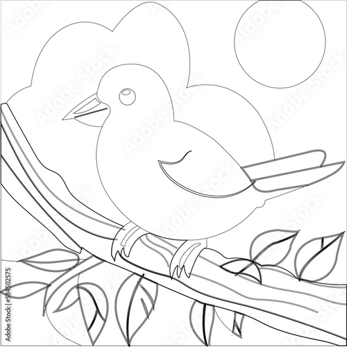 A little bird coloring page