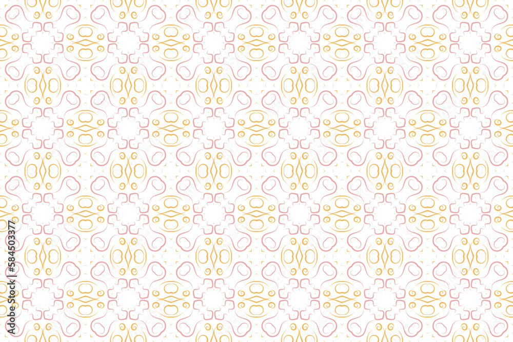 Floral pattern in geometric style vector isolated in white background