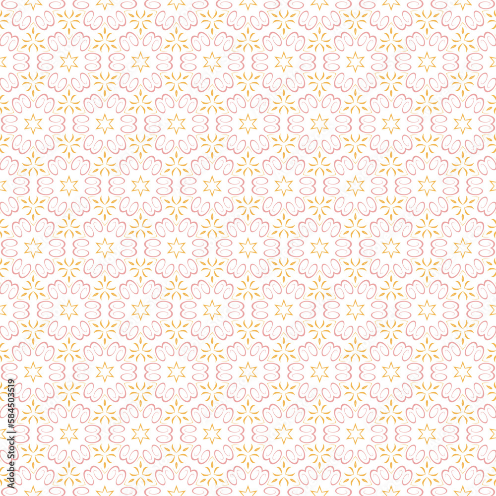 Geometric seamless pattern of black and gold color ethnic motifs for wallpapers and background.
