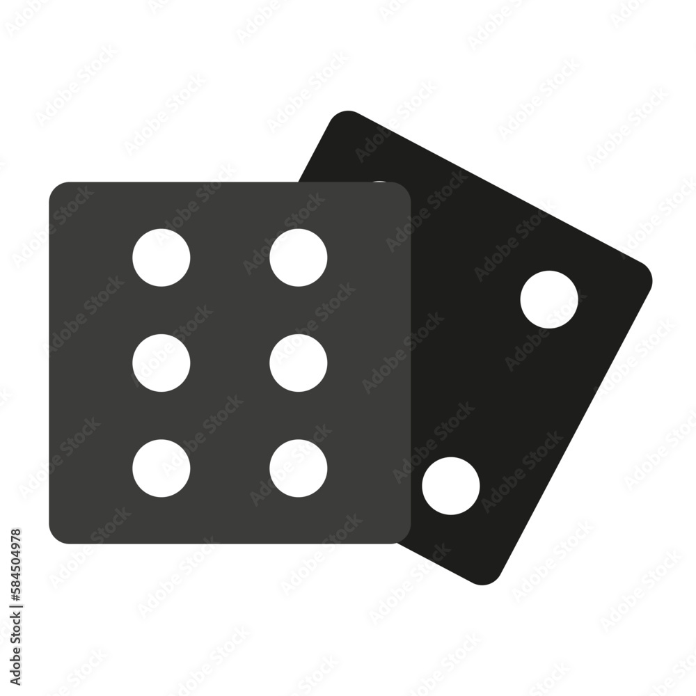 Dice icon in flat style. Vector illustration. Dice icon in flat style. Vector illustration.