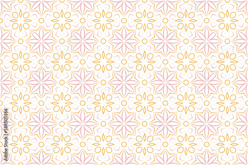 Geometric seamless pattern of black and gold color ethnic motifs for wallpapers and background.