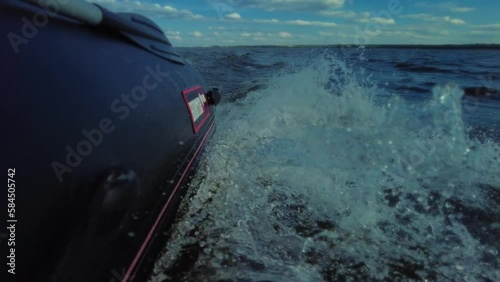 Rubber boat on the river