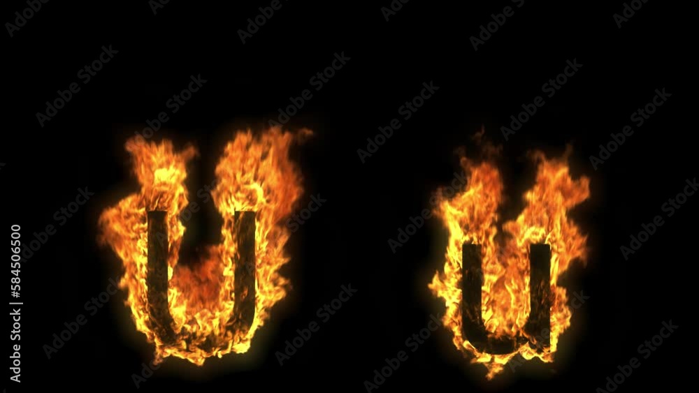 Burning_Fire_Text_Sans-serif_Alphabet_Upper and Lower case_U-u Burning_Fire_Text_Sans-serif_Alphabet_Upper and Lower case_U-u