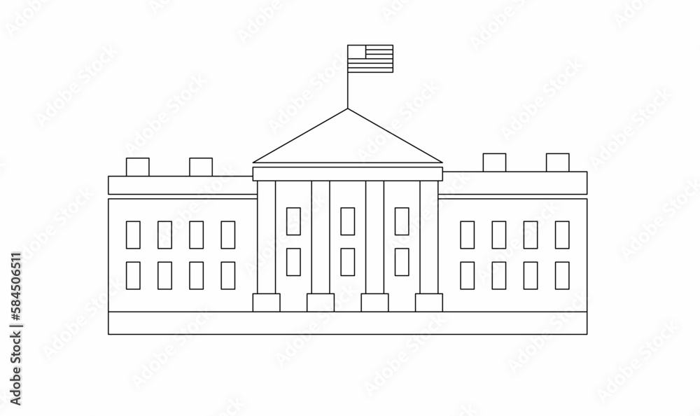 vector illustration white house icon isolated on white background