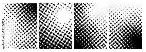 Abstract grunge halftone distorted shapes background design