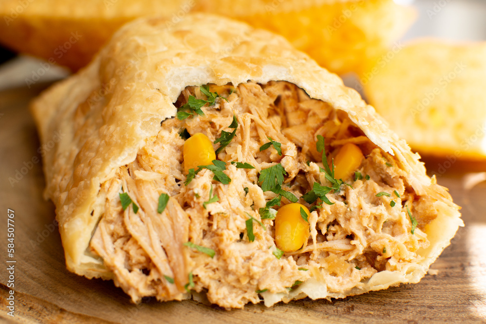 Chicken Fried Pastry, Brazilian Street Food Pastel Chicken Fried Pastry, Brazilian Street Food Pastel