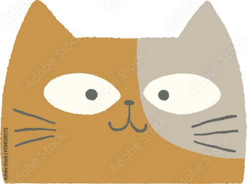 猫のかわいい顔イラスト