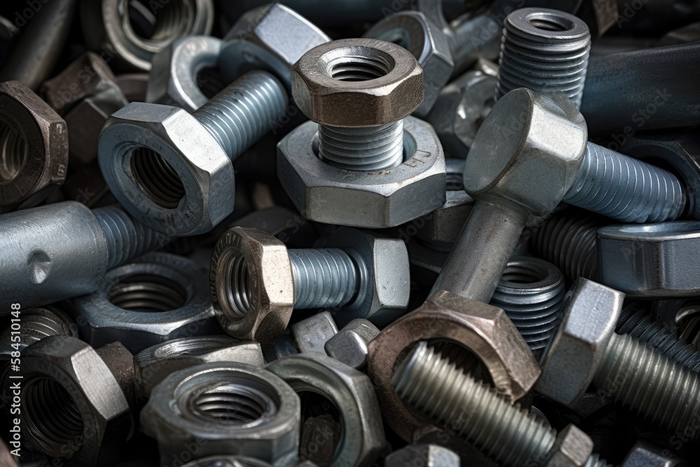 Nuts and bolts background, high quality generative ai Nuts and bolts background, high quality generative ai