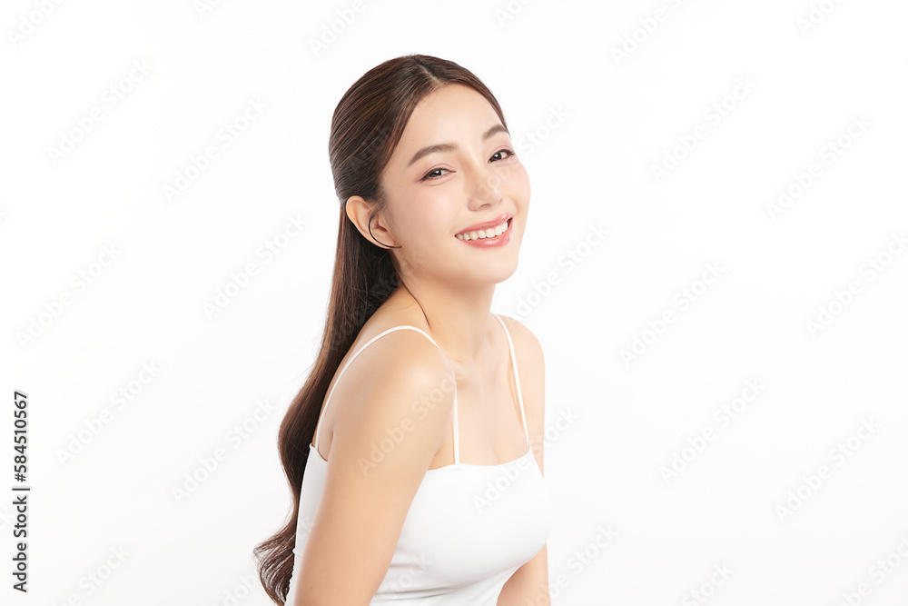 Beautiful young asian woman with clean fresh skin on white background, Face care, Facial treatment, Cosmetology, beauty and spa, Asian women portrait. Beautiful young asian woman with clean fresh skin on white background, Face care, Facial treatment, Cosmetology, beauty and spa, Asian women portrait.
