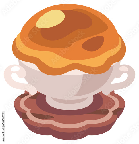 パイスープのイラスト_コロンとかわいいシンプルお料理ベクターイラスト
