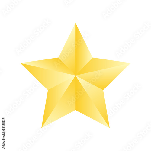 Gold stars isolated on transparent background.PNG format.