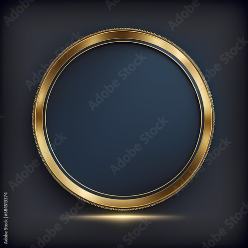 abstract black background for the company logo with a gold border, or an empty frame to accommodate anything