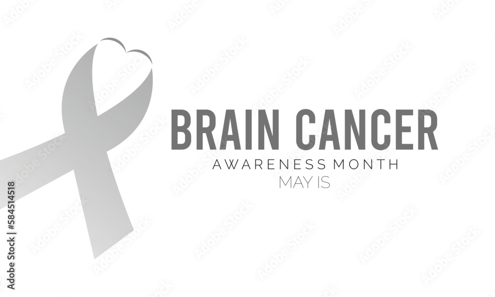 Obraz premium brain cancer awareness month is observed each year in May.Vector illustration template background design.