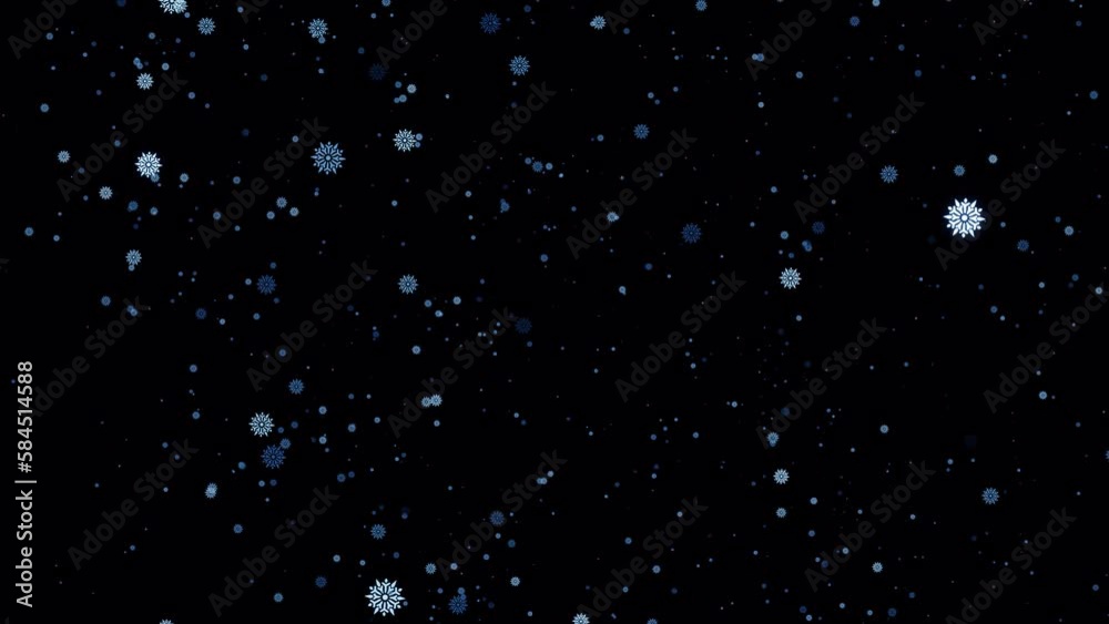 Snowflakes transition on alpha background in 4K