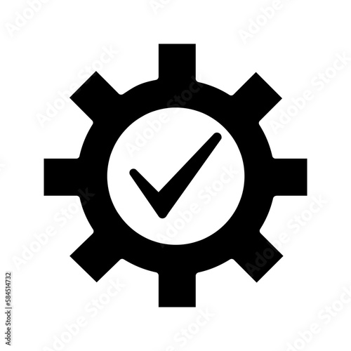 cogwheel with checkmark icon vector