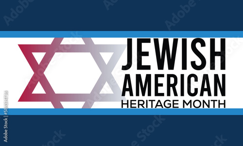 Jewish American Heritage Month. Celebrated in May. Annual recognition of Jewish American achievements in Vector illustration template background design.