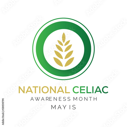 Vector illustration on the theme of National Celiac disease awareness month of May every year. Vector illustration template background design.