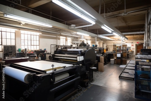 A large scale printing press. Generative AI