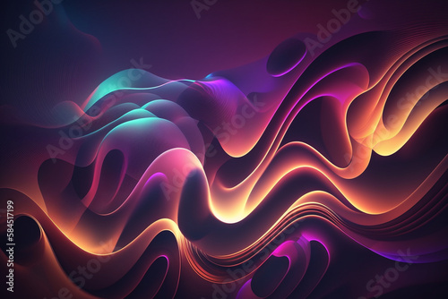 Abstract Waves Background, AI generation