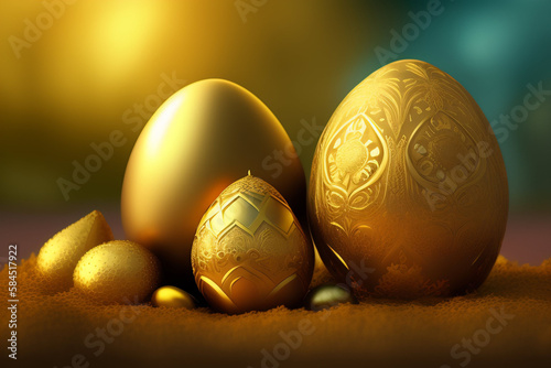Easter Photo with Colourful Eggs Cute Background Wallpaper