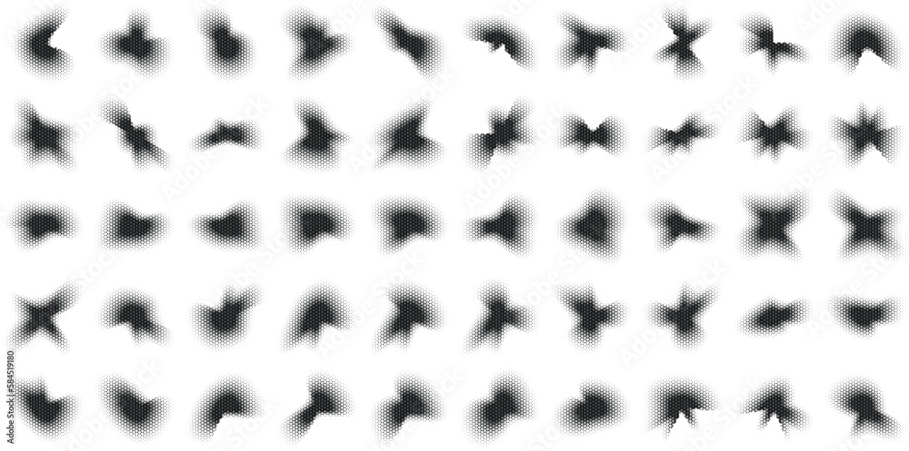 Fototapeta premium Halftone Abstract Background Set of 50