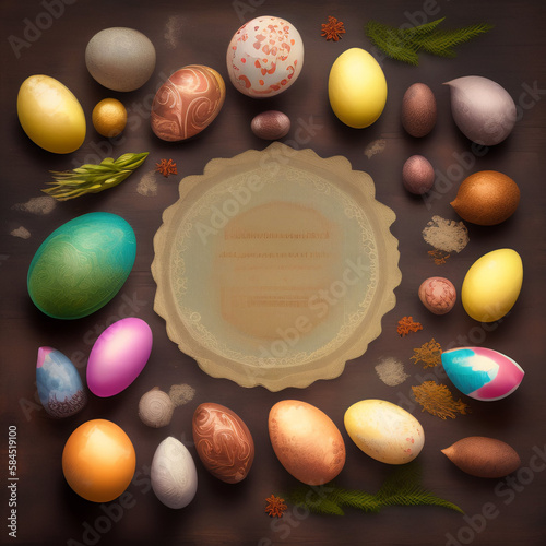 Easter Photo with Colourful Eggs Cute Background Wallpaper
