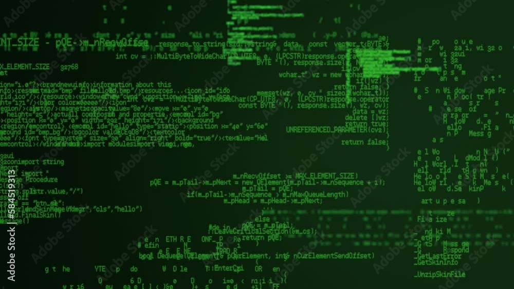 Animation of data processing over dark background Animation of data processing over dark background
