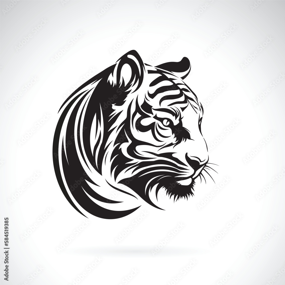 Vector of tiger head design on white background. Easy editable layered vector illustration. Wild Animals. Vector of tiger head design on white background. Easy editable layered vector illustration. Wild Animals.