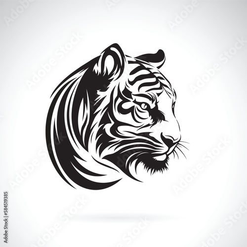 Fototapeta Naklejka Na Ścianę i Meble -  Vector of tiger head design on white background. Easy editable layered vector illustration. Wild Animals.