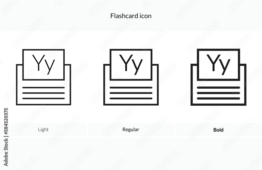 Flashcard icon. words with the letter y for kids learning English