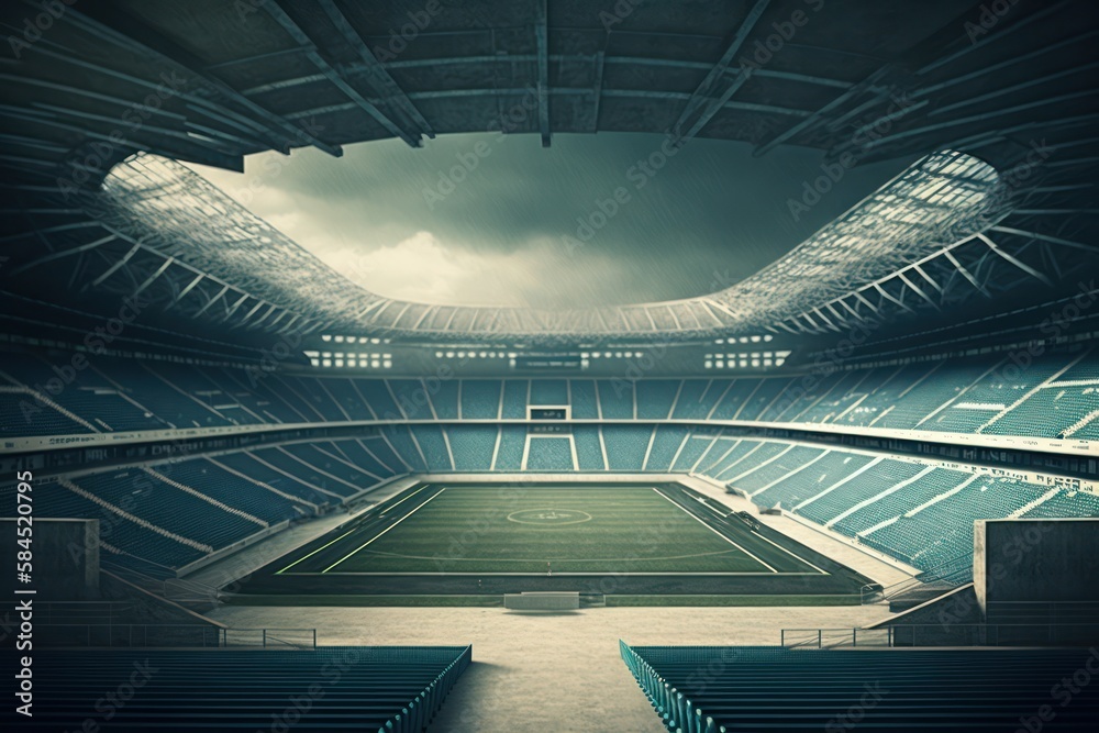 Obraz premium The Beautiful Game: A Magnificent Soccer Pitch, generative AI