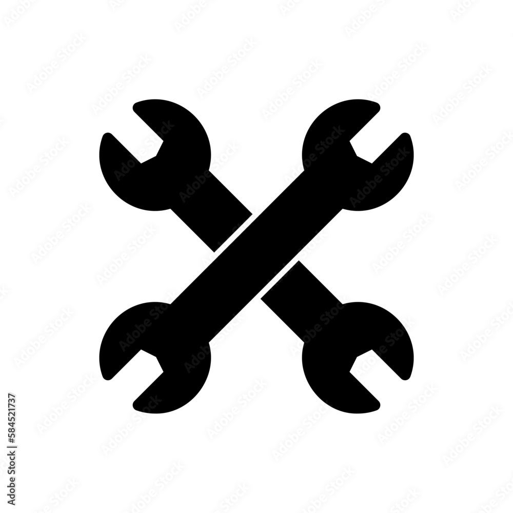 Repair or setting icon with wrench tool Repair or setting icon with wrench tool