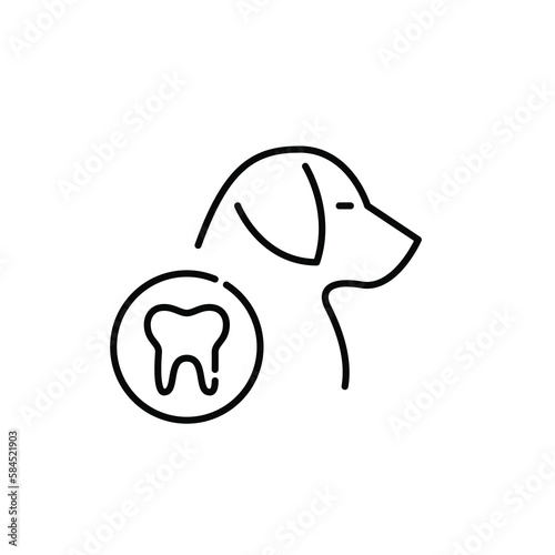 Dog dentist. Pixel perfect, editable stroke icon