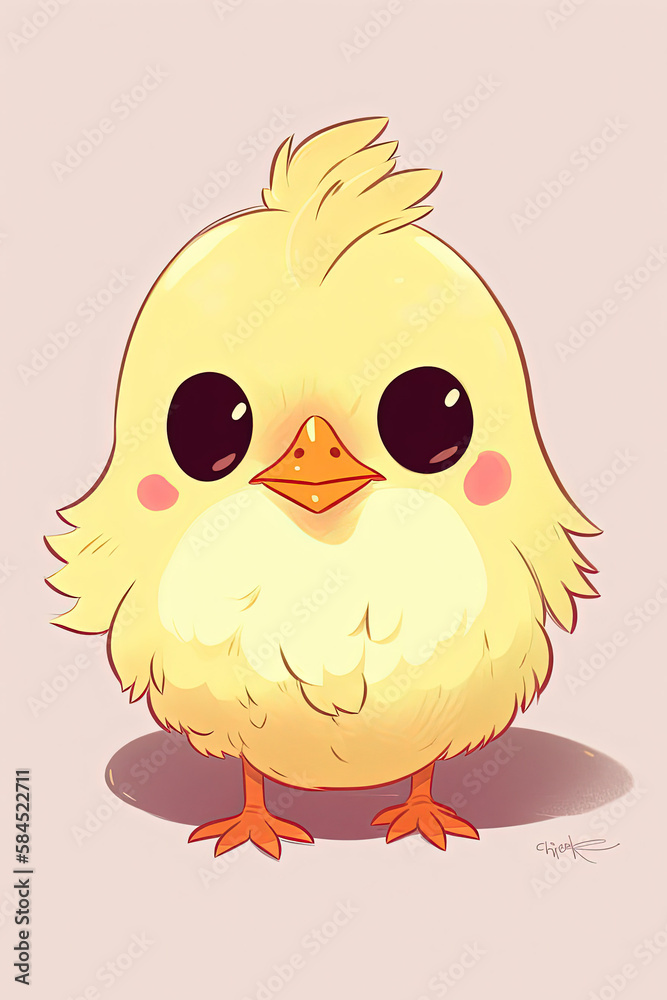 Cute Kawaii yellow Chick | Generative Ai 