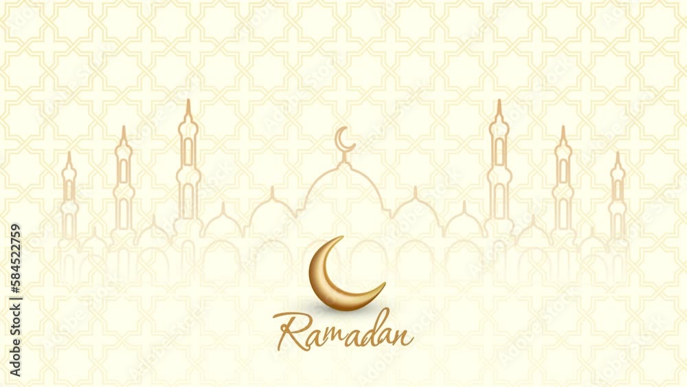 Ramadan Kareem text with Mosque, 3D Moon Animation. Gold Animation. 4k resolution Islamic videos in welcoming the holy month of Ramadan. Ramadan Kareem text with Mosque, 3D Moon Animation. Gold Animation. 4k resolution Islamic videos in welcoming the holy month of Ramadan.